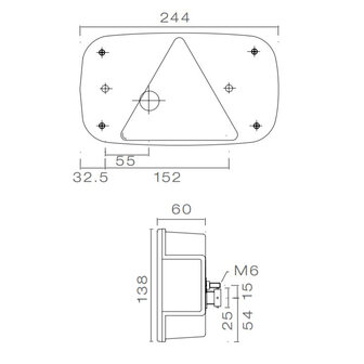 Asp&ouml;ck Achterlicht Multipoint 3 Rechts + Achteruitrijlicht