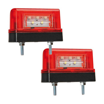 Fristom FT-016-1A LED Kentekenverlichting Rood 12-24V 2 stuks