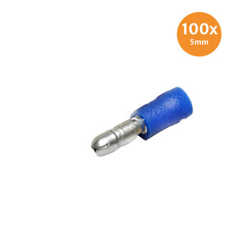 Rondsteker Ge&iuml;soleerd Blauw 5mm (1,5-2,5mm) 100 Stuks
