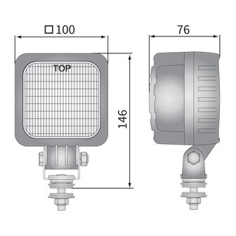 RVS beugel werklamp M8