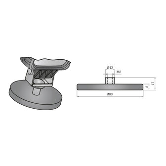 Neodymium Magneet 50KG Rubber M8 Schroefdraad