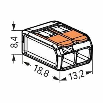 Wago 221-412 Verbindingsklem 2-Voudig 100 stuks