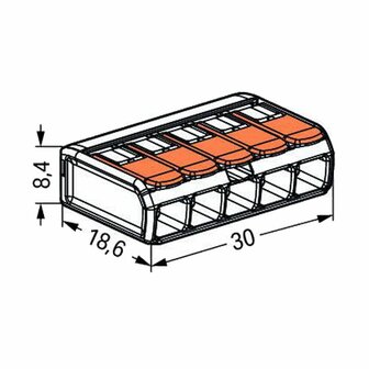 Wago 221-415 Verbindingsklem 5-Voudig 25 stuks