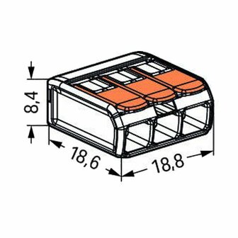 Wago 221-413 Verbindingsklem 3-Voudig 50 stuks