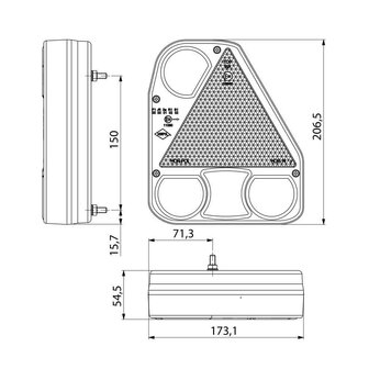 Horpol LED Achterlicht 5P Rechts + Achteruitrijlicht LZD 775