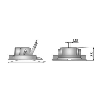 Zuignaphouder &Oslash;87mm Met M8 Schroefdraad