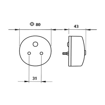 Dasteri Achterlicht 3-Functies Rond | 8080/21