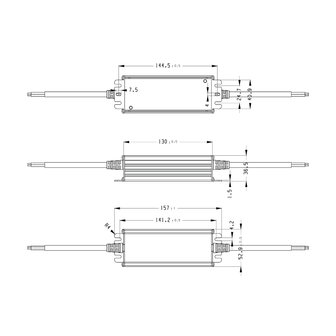 Waterdichte 12 Volt DC 50W LED Voeding