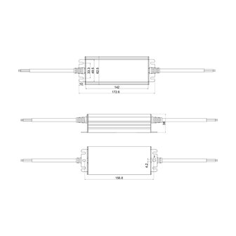 Waterdichte 24 Volt DC 100W LED Voeding