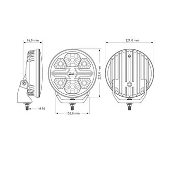 Hella LED Verstraler Blade 9&quot; Chrome Wit/Oranje Positielicht Ref 50