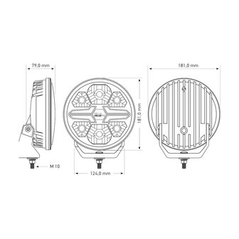 SET 4x Hella LED Verstraler Blade 7&quot; Zwart + Beschermkappen