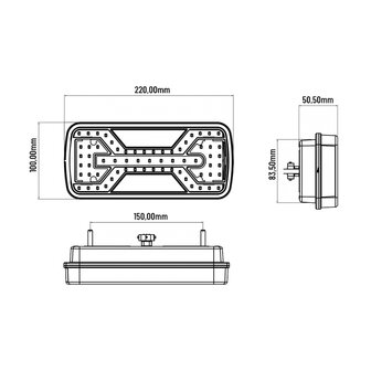 X-Spider LED Achterlicht + Achteruitrijlicht | 5P Bajonet | Rechts