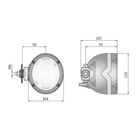 Wesem Halogeen Werklamp H3 Zijbevestiging