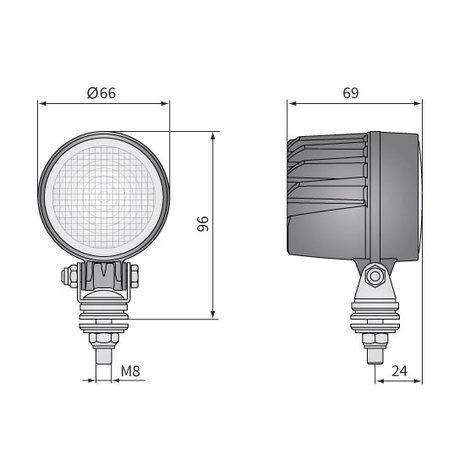 LED Werklamp Rond 800LM + Deutsch-DT