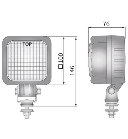 LED werklamp breedstraler 2500LM + Deutsch-DT