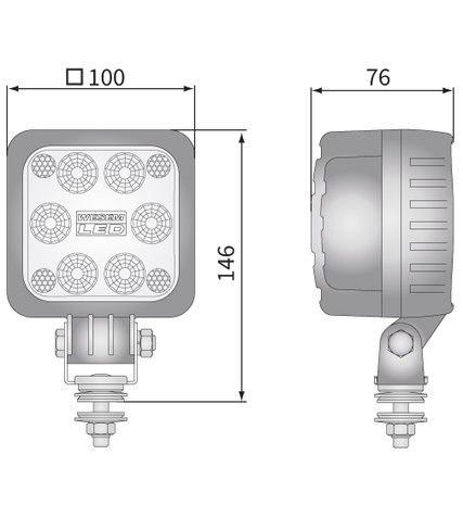 LED Werklamp 2500 LM Verstraler + Deutsch-DT