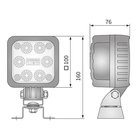 LED Werklamp Breedstraler 2500LM + Deutsch-DT