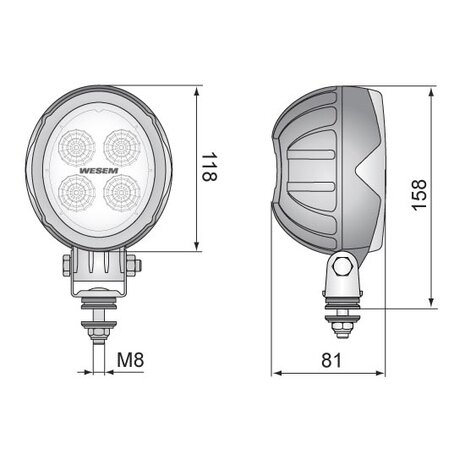 LED Werklamp Breedstraler 1500LM + AMP Faston
