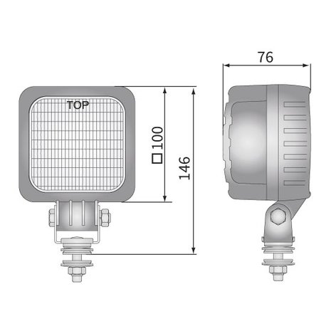 LED Werklamp Breedstraler 2000LM 10-60V + AMP Faston