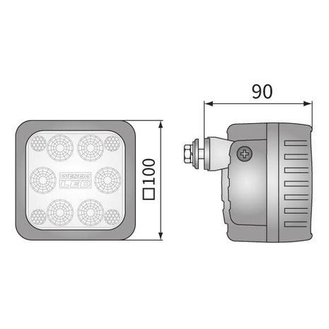 LED Werklamp Verstraler 2500LM + Kabel + Achtermontage