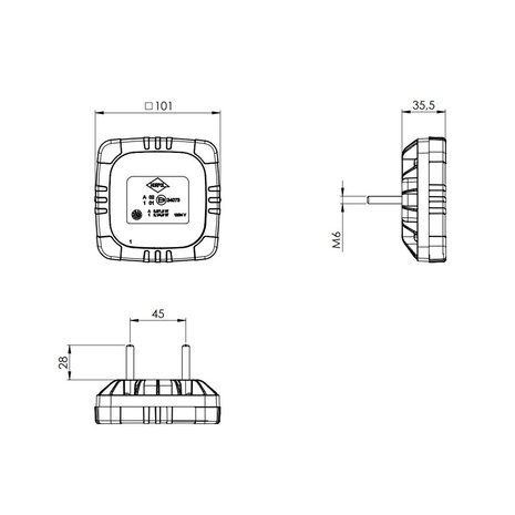 Horpol Roca LED Voorlamp 3-functies 12/24V LZD-2802