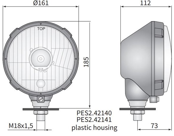 koplamp Ø161x115 H4