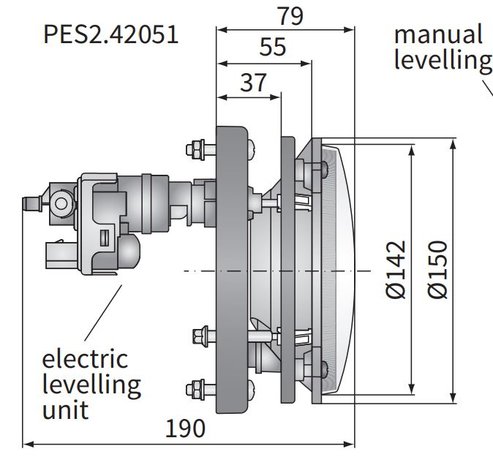 Koplamp H4 Ø150x79 H4 Elektrisch verstelbaar