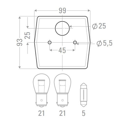 GEKA Achterlicht Rechts + Kentekenverlichting