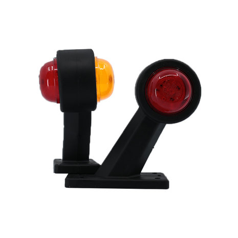 Set LED Breedtelampen schuin kort 10-30V Amber + Rood (Set)