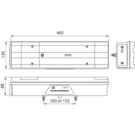 Led Achterlicht 7 functies 24 Volt Links