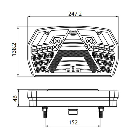 Led Achterlicht Rechts 6 Functies + Dynamische Richtingaanwijzer 7-Pins AMP Connector