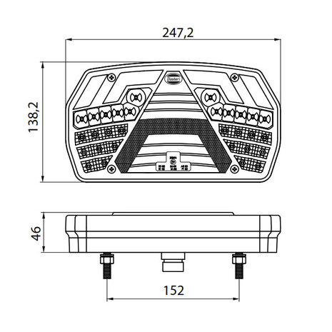 Led Achterlicht Rechts 6 Functies + Dynamische Richtingaanwijzer 7-Pins AMP Connector