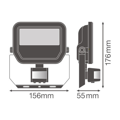 20W LED Bouwlamp 230V + Sensor 3000K