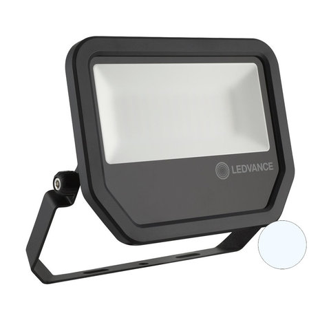 Ledvance 20W LED Bouwlamp 230V Zwart 6500K Koudwit