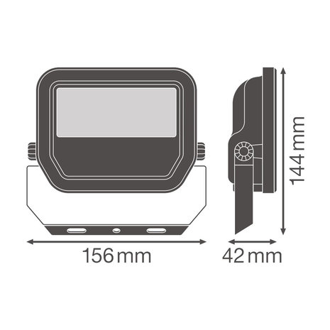 Ledvance 20W LED Bouwlamp 230V Zwart 6500K Koudwit