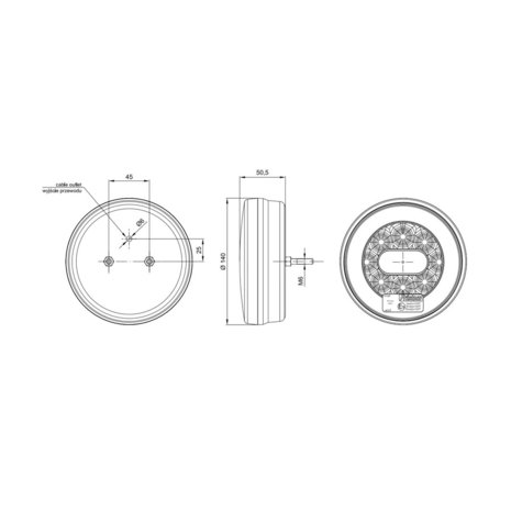 Fristom FT-110 Neon-look LED Achterlicht 3-Functies Kabel