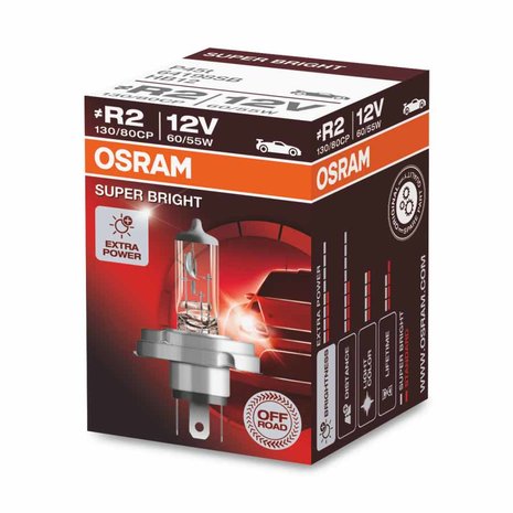 Osram R2 Halogeenlamp 12V 60/55W P45t Super Bright Premium