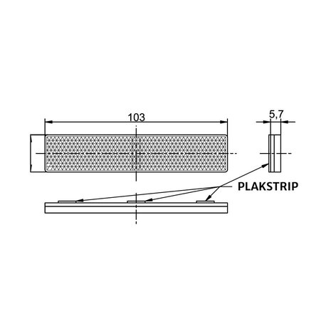 Reflector Rechthoekig Met Plakstrip 103x21mm Rood