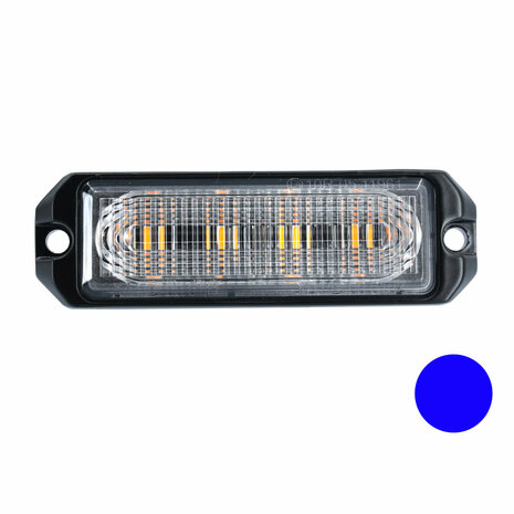 LED flitser 4-voudig ultra flat Blauw