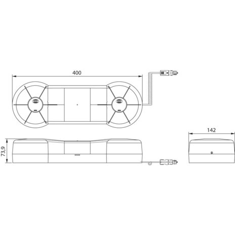 Led mini zwaaibalk magneet Rood