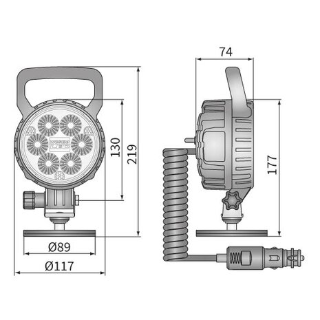 LED Werklamp Verstraler 1500LM + Kabel + Sigarettenplug + Schakelaar