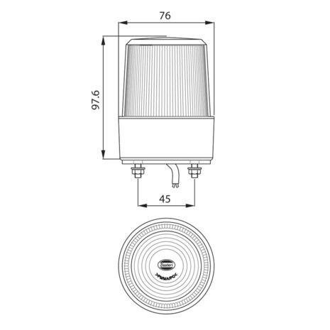 Led flitslamp Vlakke Montage Rood