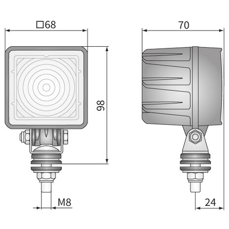 Wesem LED Werklamp 800LM Vierkant + Deutsch-DT