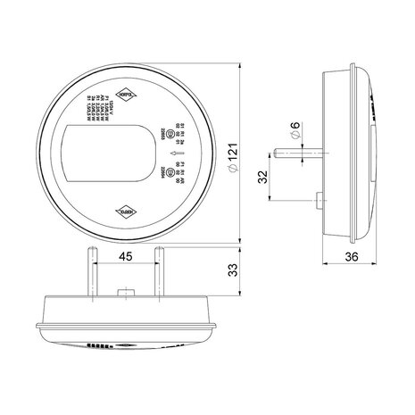 Horpol LED Mist- en Achteruitrijlamp Links LUNA LZD 2450