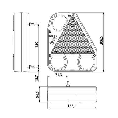 Horpol LED Achterlicht Rechts + Achteruitrijlamp LZD 2082