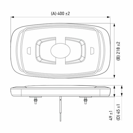 Hella LED Mini Zwaaibalk 12/24V Oranje + Bevestigingsbeugels  | 2RL 014 565-011