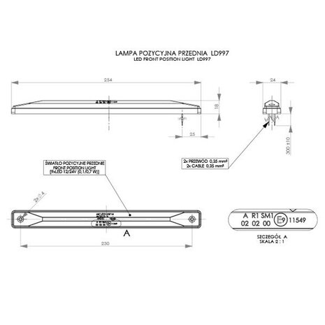 Horpol LED Markeringslamp Wit Extra Lang LD-997