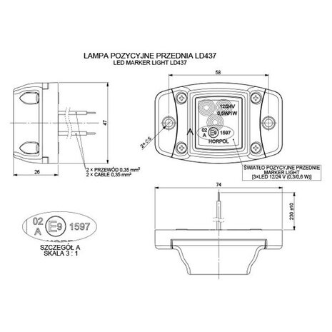 Horpol LED Markeringslamp Wit Klein LD-437