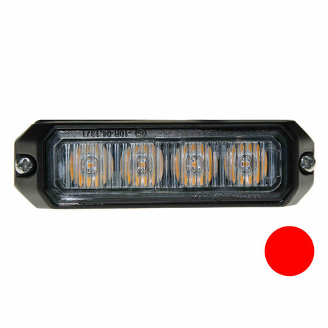 LED flitser 4-voudig compact Rood