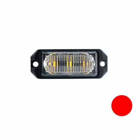 LED flitser 3-voudig ultra flat Rood